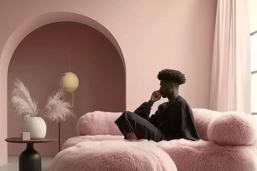 Pink Modern Sofa